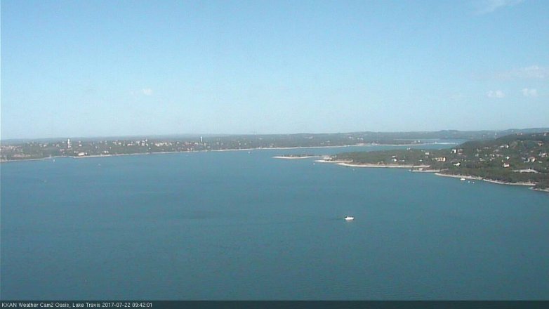 Lake Travis webcam, July 22, 2017 9:10 AM CT