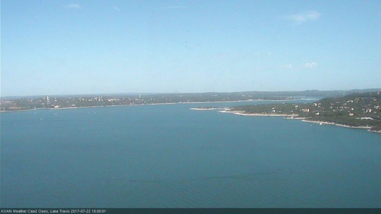 Lake Travis webcam, July 22, 2017 9:20 AM CT