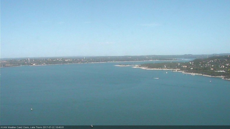 Lake Travis webcam, July 22, 2017 9:45 AM CT