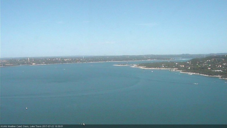 Lake Travis webcam, July 22, 2017 9:50 AM CT