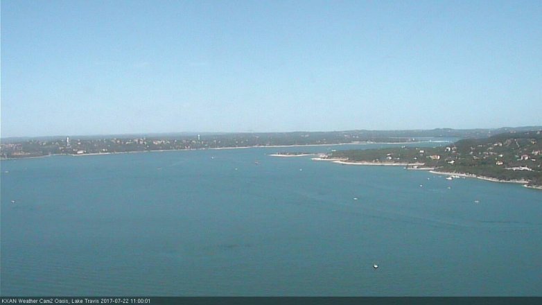 Lake Travis webcam, July 22, 2017 10:20 AM CT