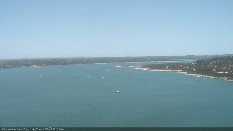 Lake Travis webcam, July 22, 2017 11:45 AM CT