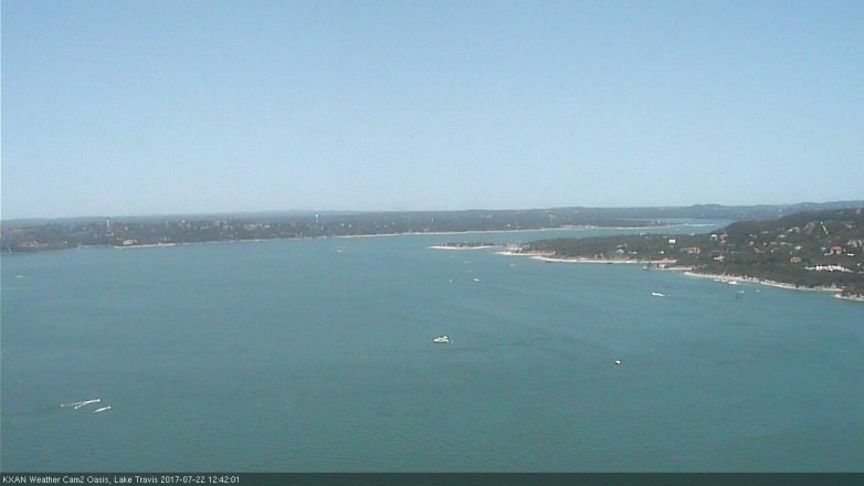 Lake Travis webcam, July 22, 2017 12:00 PM CT