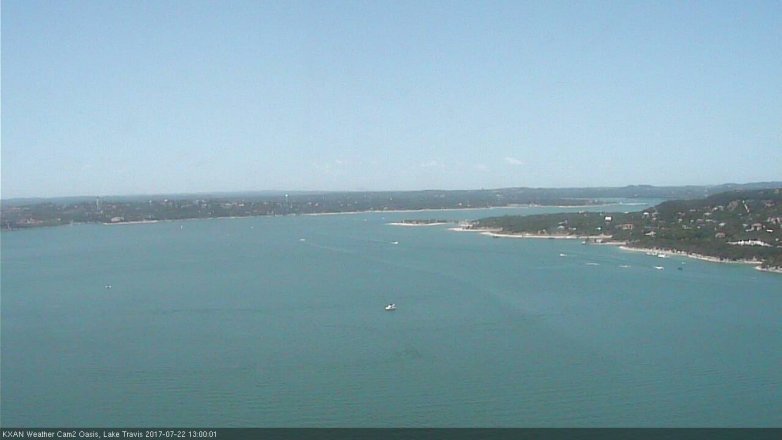 Lake Travis webcam, July 22, 2017 12:25 PM CT