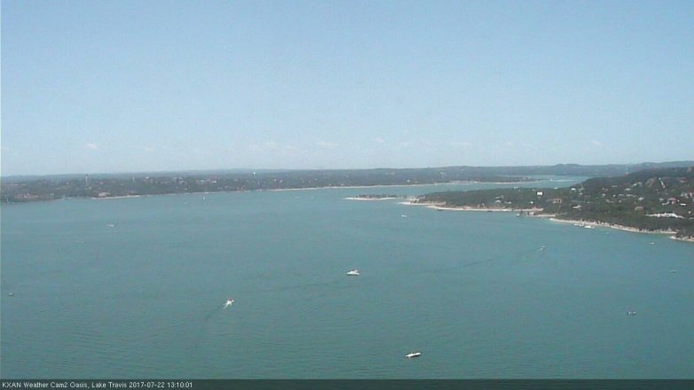 Lake Travis webcam, July 22, 2017 12:30 PM CT