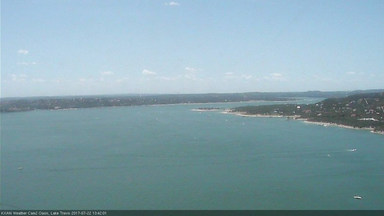 Lake Travis webcam, July 22, 2017 1:00 PM CT