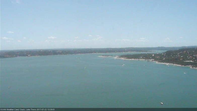 Lake Travis webcam, July 22, 2017 1:10 PM CT