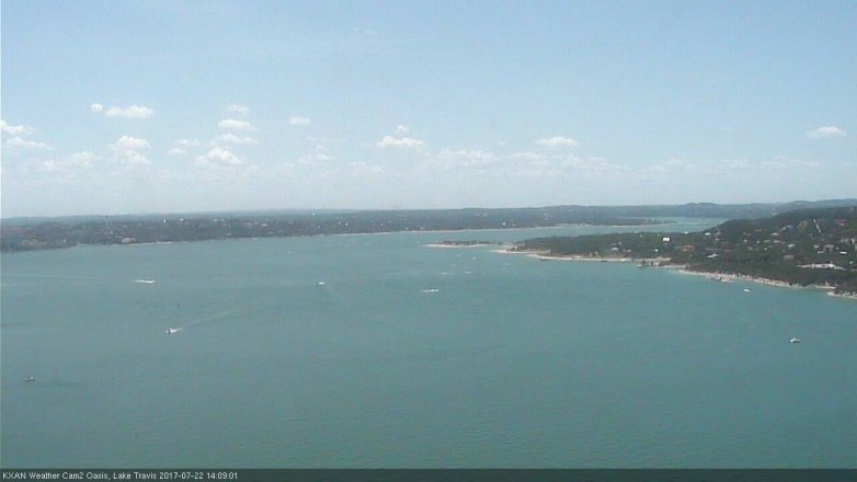 Lake Travis webcam, July 22, 2017 1:15 PM CT