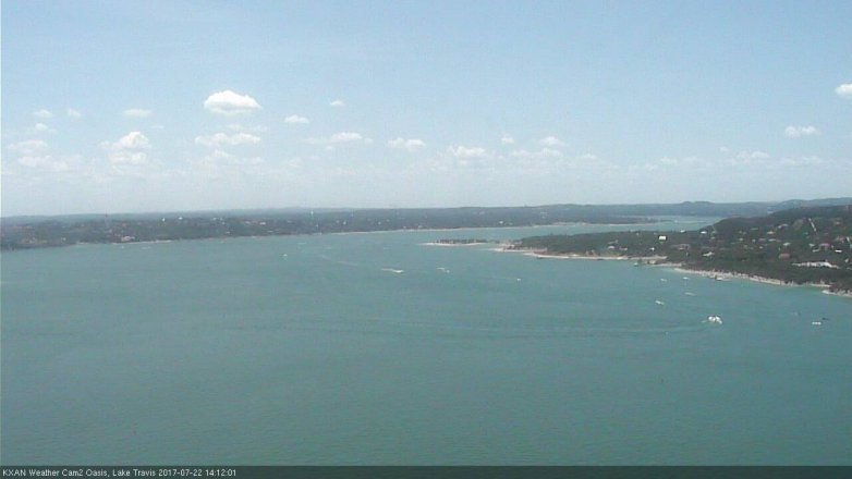 Lake Travis webcam, July 22, 2017 1:25 PM CT