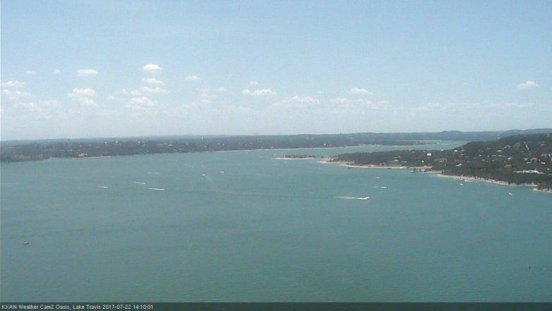 Lake Travis webcam, July 22, 2017 1:35 PM CT
