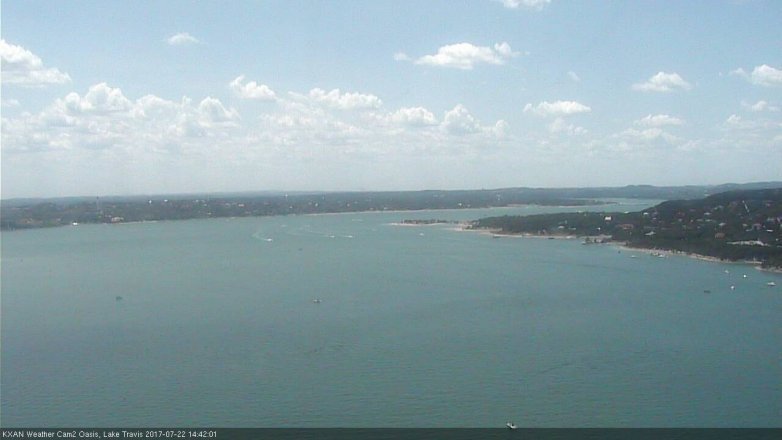 Lake Travis webcam, July 22, 2017 2:00 PM CT