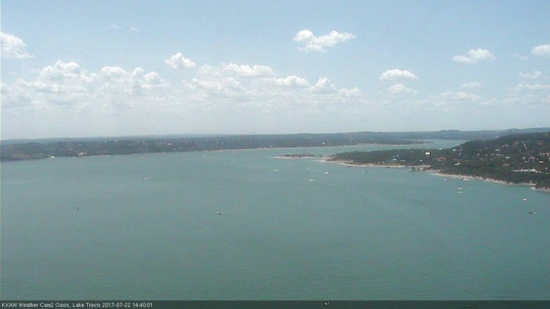 Lake Travis webcam, July 22, 2017 2:05 PM CT