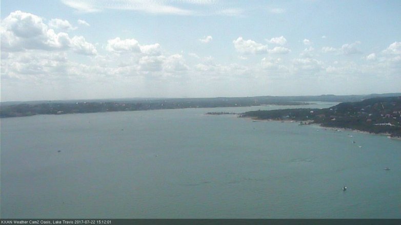 Lake Travis webcam, July 22, 2017 2:40 PM CT