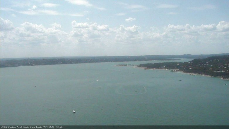 Lake Travis webcam, July 22, 2017 2:45 PM CT