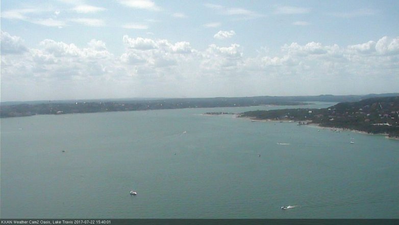 Lake Travis webcam, July 22, 2017 2:55 PM CT