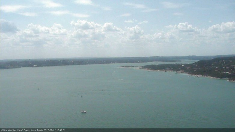 Lake Travis webcam, July 22, 2017 3:10 PM CT