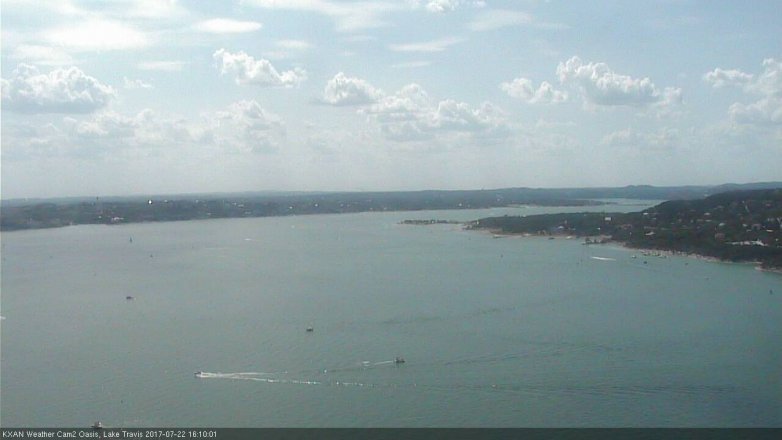 Lake Travis webcam, July 22, 2017 3:25 PM CT