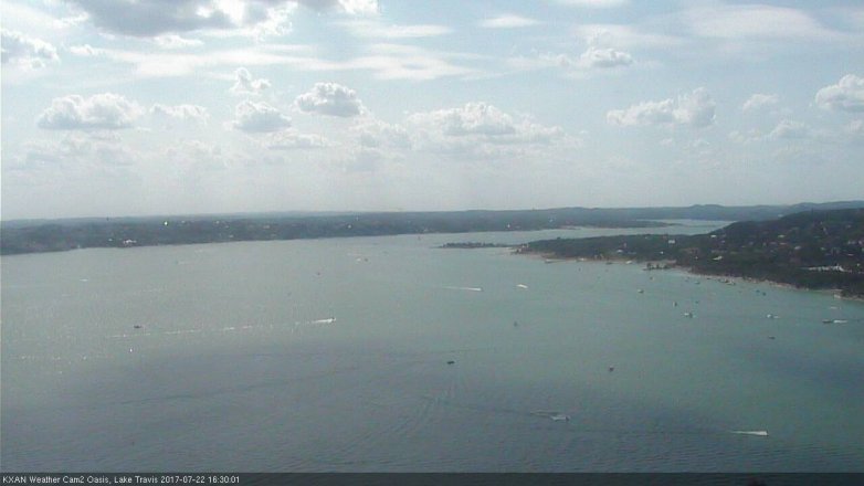 Lake Travis webcam, July 22, 2017 3:35 PM CT
