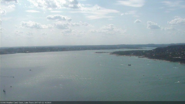 Lake Travis webcam, July 22, 2017 3:45 PM CT