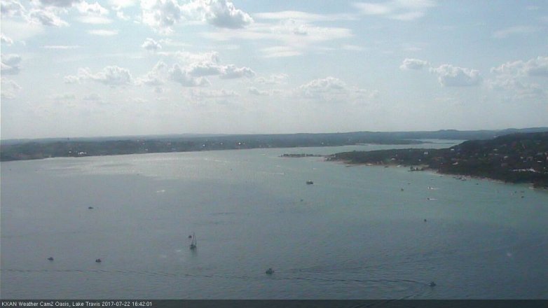 Lake Travis webcam, July 22, 2017 3:50 PM CT