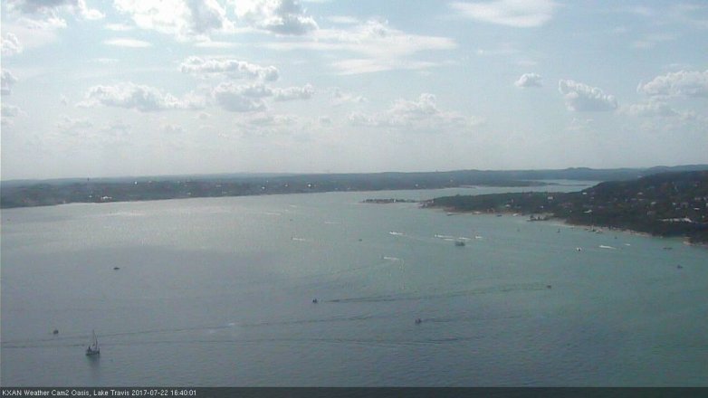 Lake Travis webcam, July 22, 2017 4:05 PM CT
