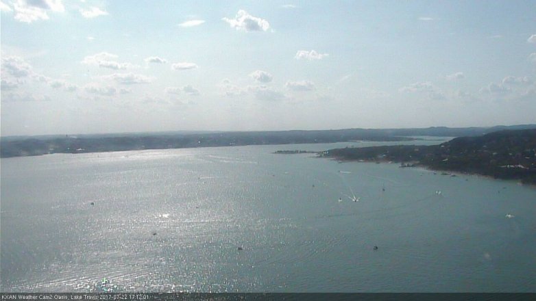 Lake Travis webcam, July 22, 2017 4:15 PM CT