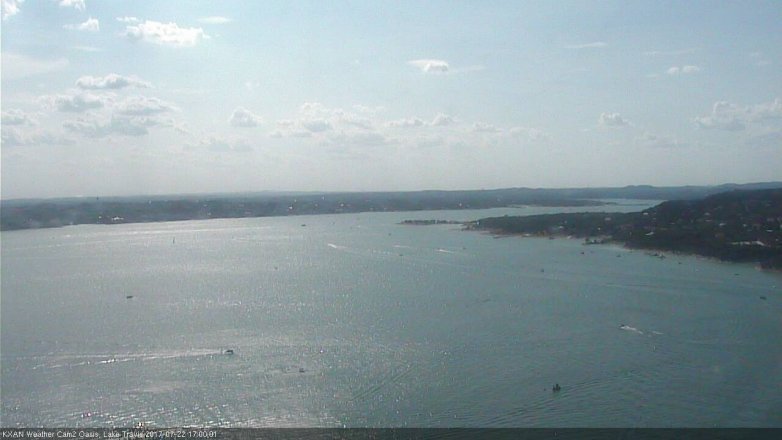 Lake Travis webcam, July 22, 2017 4:20 PM CT
