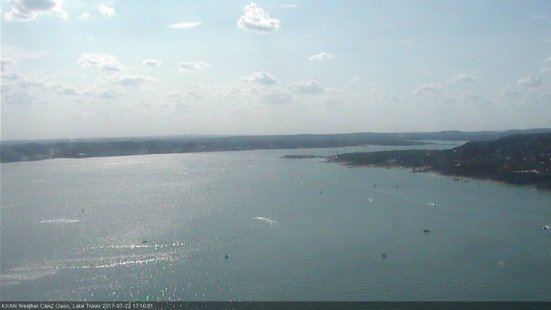 Lake Travis webcam, July 22, 2017 4:35 PM CT