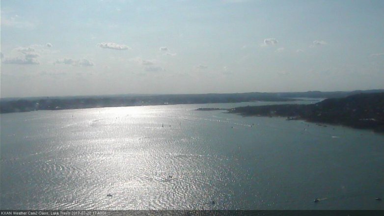 Lake Travis webcam, July 22, 2017 5:00 PM CT