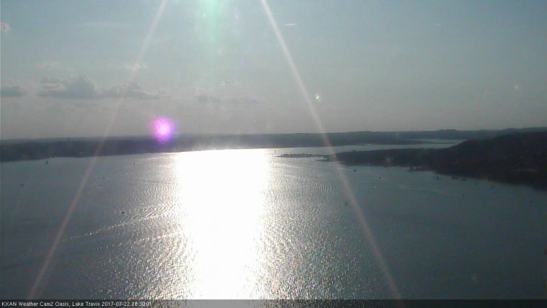 Lake Travis webcam, July 22, 2017 5:50 PM CT