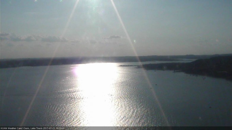 Lake Travis webcam, July 22, 2017 6:05 PM CT