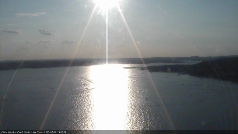 Lake Travis webcam, July 22, 2017 6:15 PM CT
