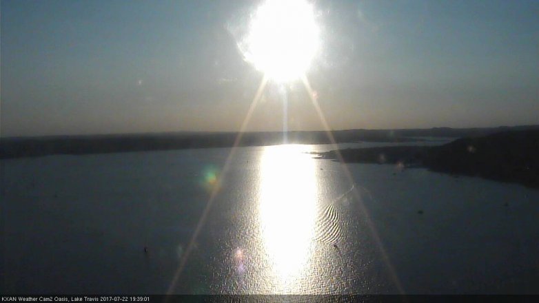 Lake Travis webcam, July 22, 2017 6:45 PM CT