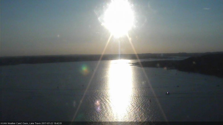 Lake Travis webcam, July 22, 2017 6:55 PM CT