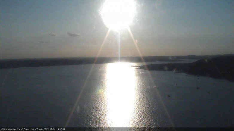 Lake Travis webcam, July 22, 2017 7:00 PM CT