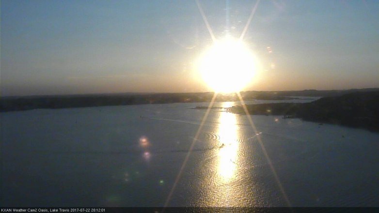 Lake Travis webcam, July 22, 2017 7:20 PM CT
