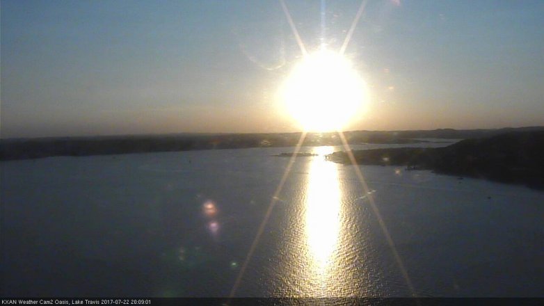 Lake Travis webcam, July 22, 2017 7:35 PM CT
