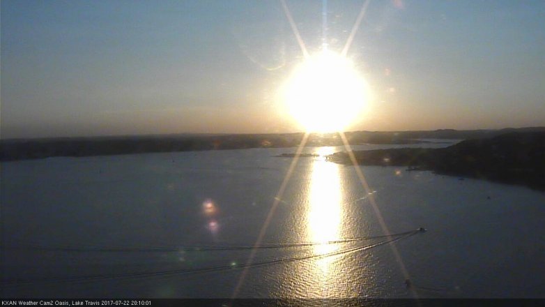 Lake Travis webcam, July 22, 2017 7:40 PM CT
