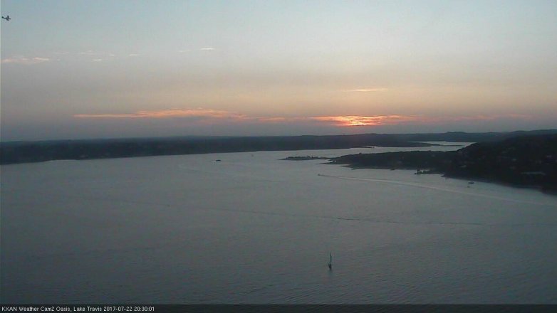 Lake Travis webcam, July 22, 2017 8:00 PM CT