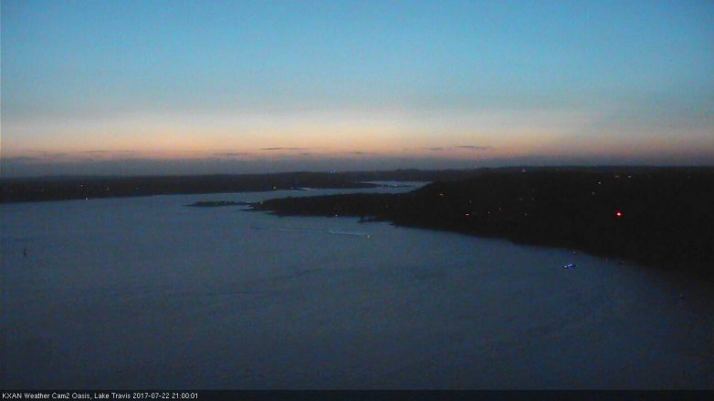 Lake Travis webcam, July 22, 2017 8:10 PM CT