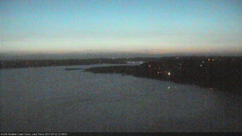 Lake Travis webcam, July 22, 2017 8:15 PM CT