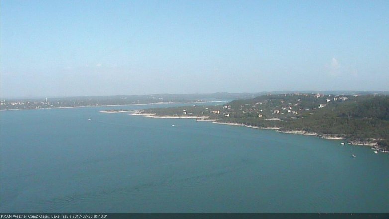 Lake Travis webcam, July 23, 2017 9:00 AM CT