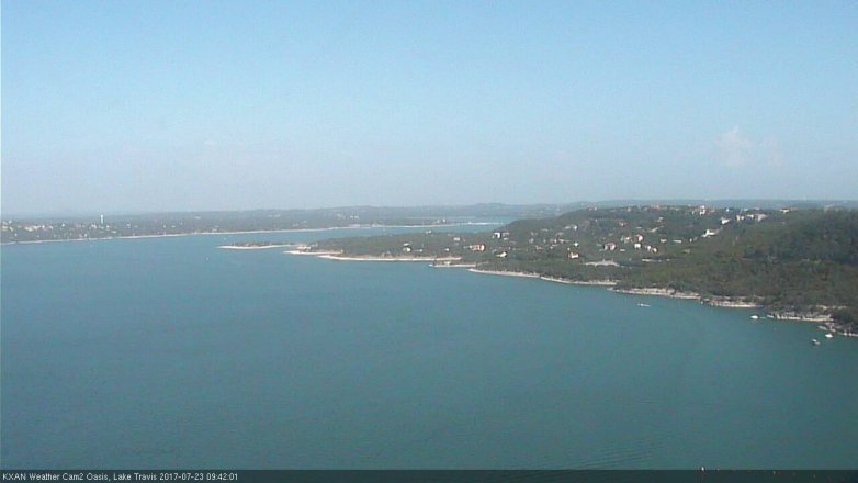 Lake Travis webcam, July 23, 2017 9:05 AM CT