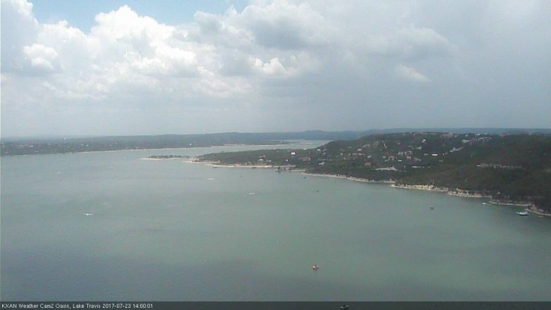 Lake Travis webcam, July 23, 2017 1:10 PM CT