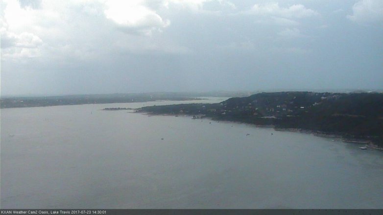 Lake Travis webcam, July 23, 2017 1:35 PM CT