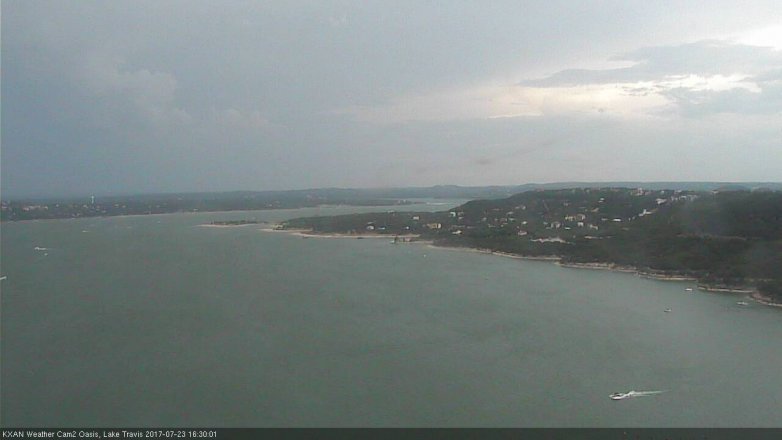 Lake Travis webcam, July 23, 2017 3:50 PM CT