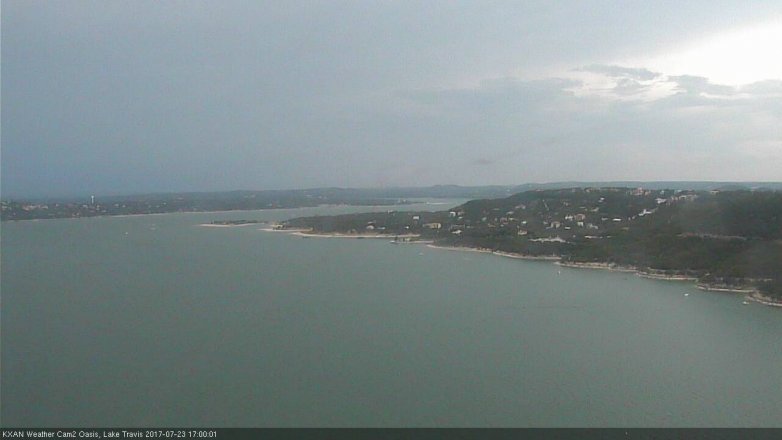 Lake Travis webcam, July 23, 2017 4:15 PM CT