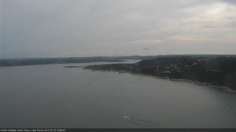 Lake Travis webcam, July 23, 2017 6:10 PM CT