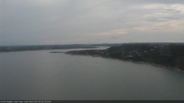 Lake Travis webcam, July 23, 2017 6:15 PM CT