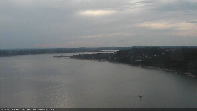 Lake Travis webcam, July 23, 2017 6:55 PM CT
